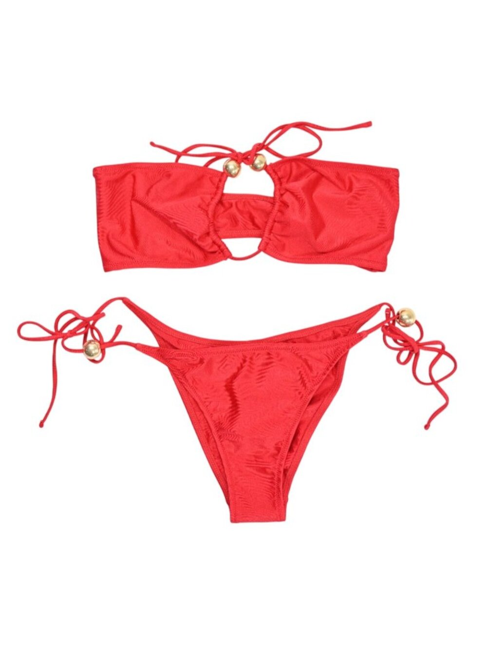 Shani Shemer Nika Bikini Top & Lumi Bikini Bottoms in Scarlet Red